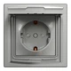 Розетка Schneider Electric ASFORA з кришкою IP44, алюміній (EPH3100361) - зображення 1