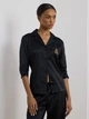 Пижама (рубашка + штаны) женская Ralph Lauren 86209214 M Черная (1160127172) - изображение 3