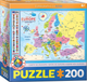 Puzzle Eurographics Smart Kids Collection Map of Europa 200 elementów 6200-5374 (628136653749) - obraz 2