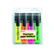 Маркер highlighter e 345 набір 4 шт блістер pvc оставляет четкий яркий насыщенный след - зображення 1