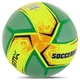 М'яч футбольний №5 PU ламінований гібридна зшивка HYBRID SOCCERMAX FB-4120 (PU, жовтий-зелений) - изображение 3