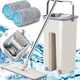 Швабра з віджимом Scratch Cleaning Mop для миття підлоги з мікрофіброю комплект з двома насадками та відром для прибирання ламінату паркету і кахлю професійна система для швидкого очищення поверхонь від бруду та пилу 128 см ручка - зображення 5