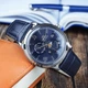 Мужские наручные часы Механика с Автоподзаводом Orient RA-AK0806L30B Серебристые\Синий циферблат\Синий ремешок - изображение 11