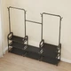 Стійка-вішалка для одягу та взуття Model1BLACK — 164×137×26см, 11полок, 4гачки, підлогова, нержавіюча сталь - зображення 2