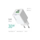 Зарядное устройство ColorWay GaN Mini 30W PD Port PPS USB (Type-C PD + USB QC4.0) white (CW-CHS053PD-WT) - изображение 7