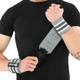 Бинти кистьові для жиму (2шт) STRONG WRIST WRAPS EZOUS C-06 (PL, бавовна, латекс, р-р 64х8см, вага уп. 232гр, Сірий-білий) (C-06_Сірий-білий) - изображение 4