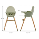Krzesełko do karmienia 2 w 1 Kinderkraft Fini 2 Green (KHFINI02GRE0000) (5902533924516) - obraz 8