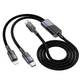 Кабель зарядки Hoco U139 2в1 Type-C to Type-C/ Lightning (100W 27W 1.2m) швидка зарядка для телефона/смартфона Чорний - зображення 3