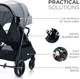 Wózek spacerowy Kinderkraft Rine Moonlight Grey (5902533921720) - obraz 8