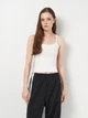 Майка нательная женская хлопковая H&M 1128497 XXS Белая (2000001635490) - изображение 1