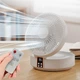 Настольный вентилятор на аккумуляторе Folding Fan D1 Бесшумный портативный аккумуляторный охлаждающий поворотный с пультом и функцией ночник белый для дома и офиса - изображение 9