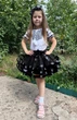 Костюм український р.140 біло чорний декор (Ku063) - изображение 1
