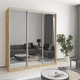 Шкаф-купе трехдверный MebelStar Стандарт AL 3 Зеркала 190x45x210 см Дуб тахо (MBS-4236) - изображение 1