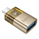 Адаптер перехідник Hoco UA36B, Type-C to USB, gold - зображення 1