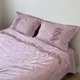 Комплект постільної білизни Cozy рожевий з вишитими бордовими півоніями Дитячий 135х200 см, простирадло 120*230 см без резинки - зображення 1