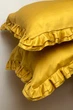 Комплект постільної білизни Cozy з рюшами медовий Євро 200*220 см, простирадло 220*240 без резинки - изображение 3