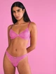 Комплект белья (лиф+трусики стринги) с кружевом Victoria's Secret Tease Lace-Trim 70B/XS розовый (583986551252) - изображение 1