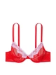 Комплект белья (лиф+трусики стринги) с кружевом Victoria's Secret Tease Lace-Trim 70B/XS красный - изображение 6