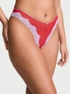 Комплект белья (лиф+трусики стринги) с кружевом Victoria's Secret (583986551244) Tease Lace-Trim 70C/XS красный - изображение 4