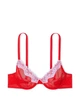 Комплект белья (лиф+трусики стринги) с кружевом Victoria's Secret (583986551244) Tease Lace-Trim 70C/XS красный - изображение 6