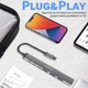 Хаб USB Type-C концентратор розгалужувач для ноутбука Addap UH-04CS на 7 портів: 3 × USB 2.0 1 × USB 3.0, 3 × Type-C Gray - зображення 4