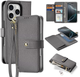 Etui z klapką DUX Ducis Lawa na Apple iPhone 16 Pro Max z odlaczanym portfelem magnetycznym Grey (6934913003008) - obraz 2