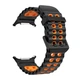 Перфорований ремінець broband Classic Color для Samsung Galaxy Watch Ultra (2025) – чорно-помаранчевий (силікон) - зображення 3