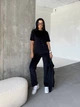 Жіночий велюровий костюм трійка (футболка+штани+кофта) Uaclothes 46-48 Чорний (like33847-142521350) - изображение 1