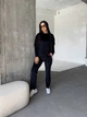 Жіночий велюровий костюм трійка (футболка+штани+кофта) Uaclothes 46-48 Чорний (like33847-142521350) - изображение 3