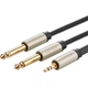 Аудиокабель mini-jack 3.5mm TRS to Dual Jack 6.35mm TS UGREEN AV126 Audio Cable (1m). Gray - изображение 2