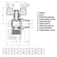 Кран кульовий кутовий PROFESSIONAL 1/2″ ЗВ КБ PN40 QP154 - зображення 4