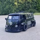 Машинка мікроавтобус Volkswagen Transporter T1 іграшка моделька металева колекційна 15 см Чорний (9048890) - зображення 8