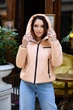 Женская демисезонная короткая куртка Lusskiri XL персиковая 107932 - изображение 5