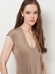 Боди-футболка женская H&M 1212637 L Коричневая (2000001633748) - изображение 4