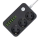 Сетевой фильтр питания ColorWay CW-CHЕ36B, 3 розетки/6USB Black 1.8M (CW-CHE36B) - изображение 4