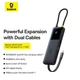 Hub адаптер Baseus Dual Fast Charging 6-in-1 HUB (USB-C to HDMI 4K * 1 + USB-A * 2 + USB-C*3) Black - зображення 4