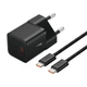 Адаптер сетевой Baseus GaN5 Fast Charger (mini) |1Type-C, 20W/3A, PD/QC| (With C to C 100W 1m cable) Black - изображение 1