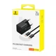 Адаптер сетевой Baseus GaN5 Fast Charger (mini) |1Type-C, 20W/3A, PD/QC| (With C to C 100W 1m cable) Black - изображение 14