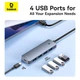 Hub адаптер Baseus UltraJoy Series 4-Port Hub Lite |USB-A to USB3.0*4, 5Gbps,15cm| - зображення 11