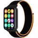 Ремешок нейлоновый MRK для фитнес браслета Mi Smart Band 8 Pro/9Pro/ Xiaomi Redmi Watch 4/5 Черный с оранжевым (mrk6449) - изображение 1