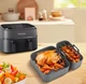 Прямокутні силіконові форми для подвійної мультипечі PHILIPS Ovi Dual для аерогриля / духовки / мікрохвильовки і випікання / м'яса / риби / овочів, 20х17.5 см і 20х9 см (6 л + 3 л), 2 шт, сірий (105531605) - зображення 2