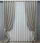 Комплект штор VR-Textil Лен Мешковина 150х270 2шт и Тюль 400х270 1016ш-115т Светло-серый с белым 71-026/3 - изображение 1