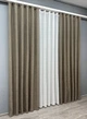 Комплект штор VR-Textil Лен Мешковина 150х270 2шт и Тюль 400х270 1770ш-115т Какао с белым 71-023/3 - изображение 3