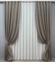 Комплект штор VR-Textil Льон Мішковина 150х270 2шт і Тюль 400х270 1769ш-115т Сірий з білим 71-029/3 - зображення 1