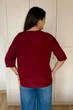 Светр INEDIT 10845 Burgundy ONE SIZE - изображение 3