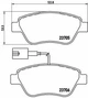 Гальмівні колодки BREMBO P23085 Fiat Punto, Panda, 500, Doblo 9949273, 77364893, 77364588 - зображення 1