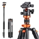 Легкий штатив із вуглецевого волокна K&F Concept O254C1+ BH-28L для фотокамери, висота 1,6м, вантажопідйомність 10кг (KF09.109) - зображення 1
