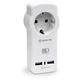 Мережевий зарядний пристрій з розеткою REAL-EL CS-30 (2USB, 3.1A) White - зображення 1