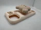 Детский резиновый чехол Bear для Apple iPhone 11 с подставкой держателем Бежевый - изображение 3