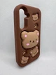 Детский резиновый чехол Bear для Samsung Galaxy A35 с подставкой держателем Коричневый - изображение 5